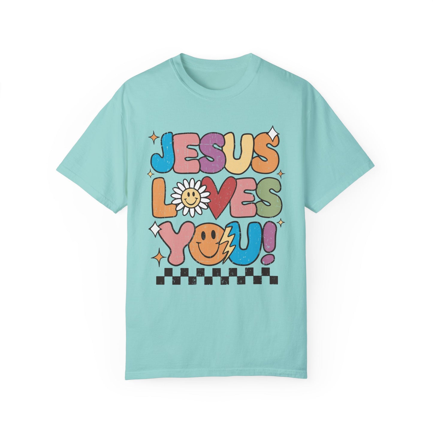 Jesus Loves you! Unisex Garment-Dyed T-Shirt - Casual Vintage Style for Everyday Wear