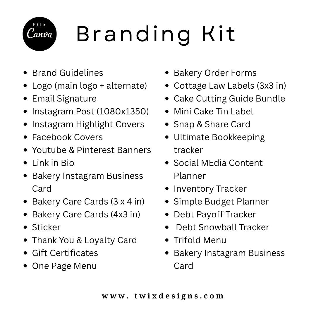 Branding Kit toonbite Editable Canva Templates Business Cards Marketing Posts Sweet 2d Cafe Cartoon Bakery Theme