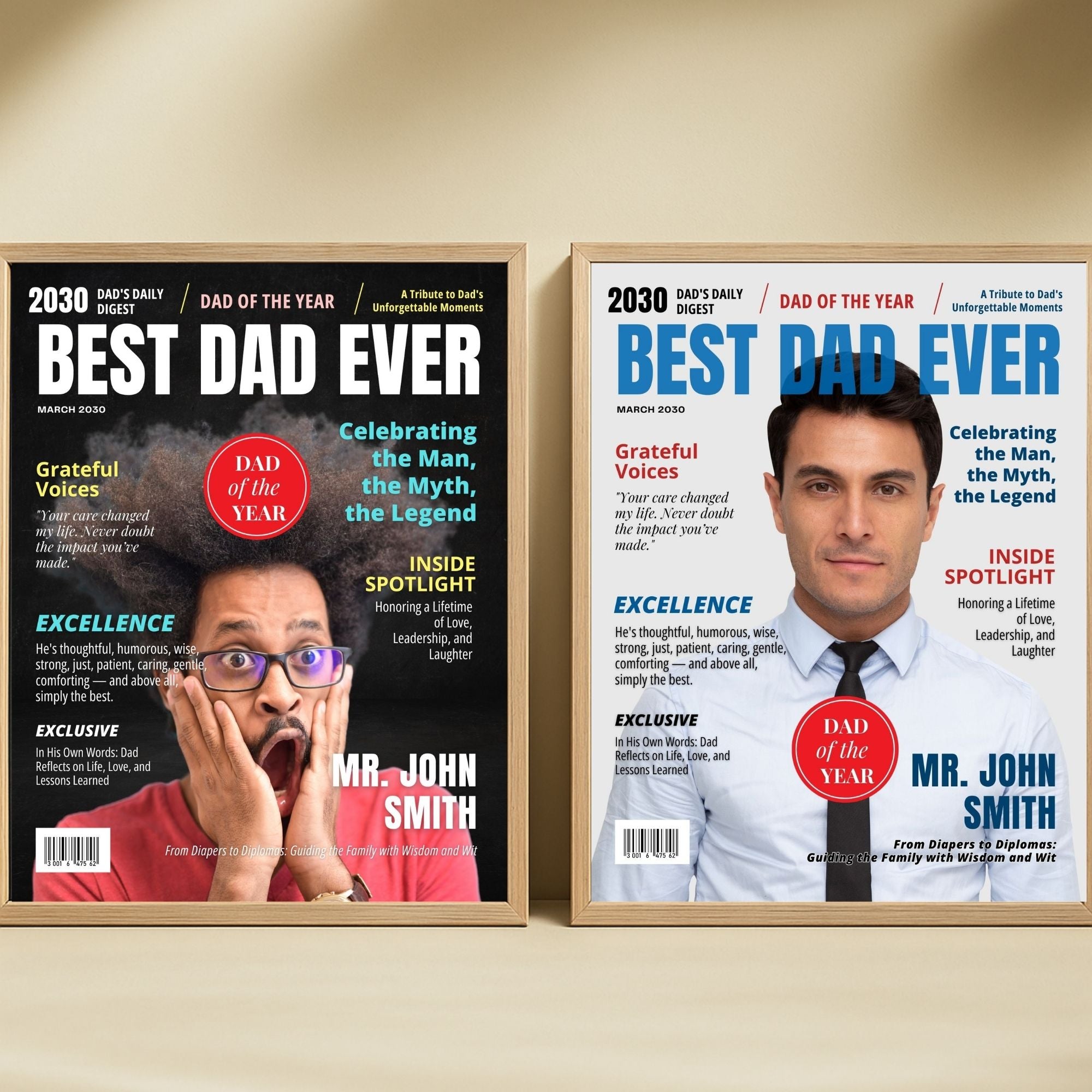 Custom Best Dad Ever Magazine Cover Poster
