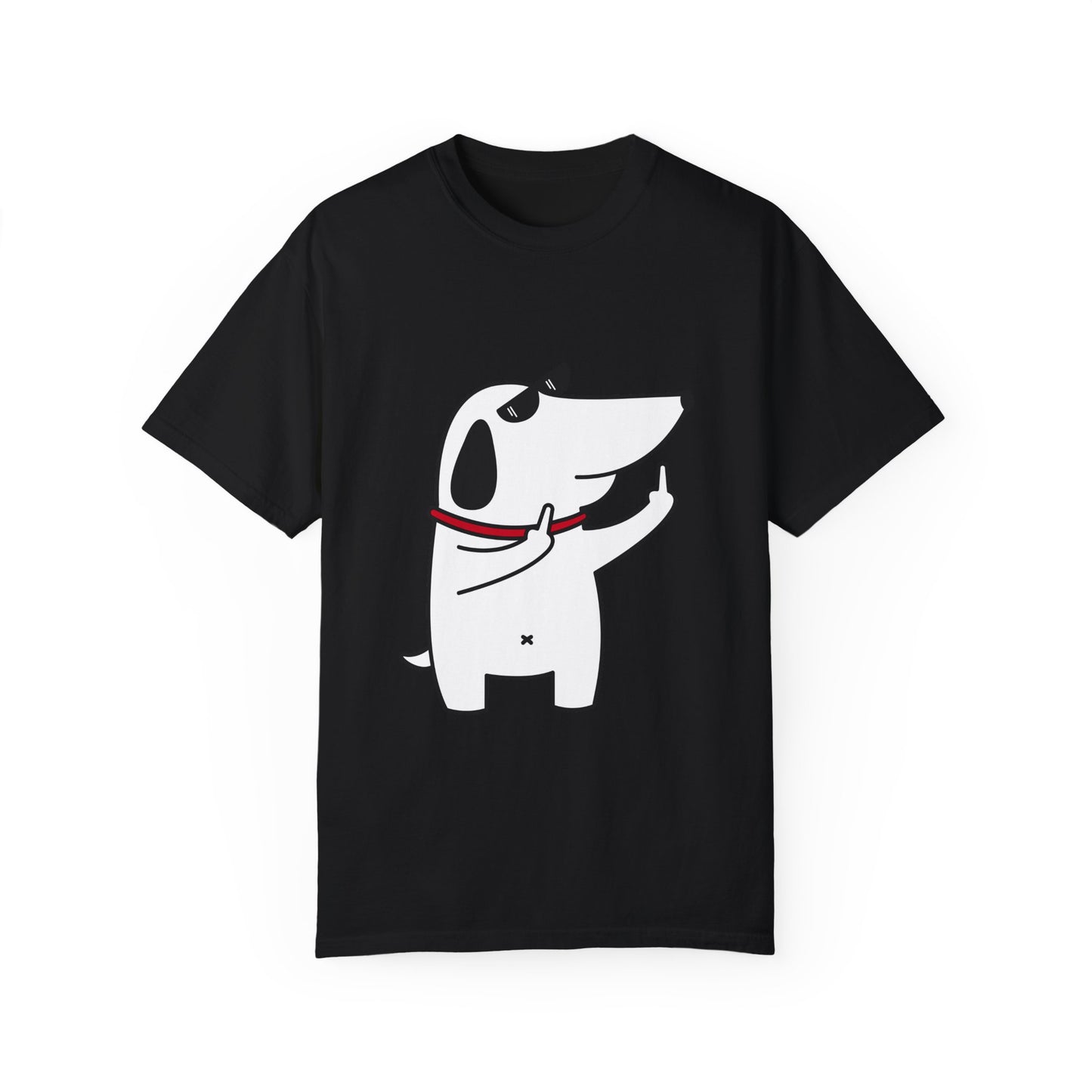Dog Middle Finger Unisex Garment-Dyed T-Shirt - Casual Vintage Style for Everyday Wear