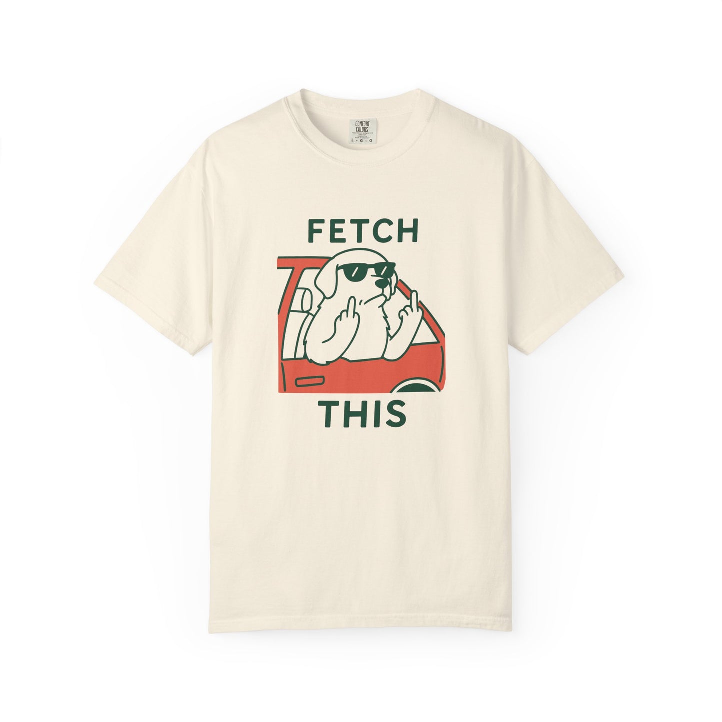 Fetch this funny dog Unisex Garment-Dyed T-Shirt - Casual Vintage Style for Everyday Wear