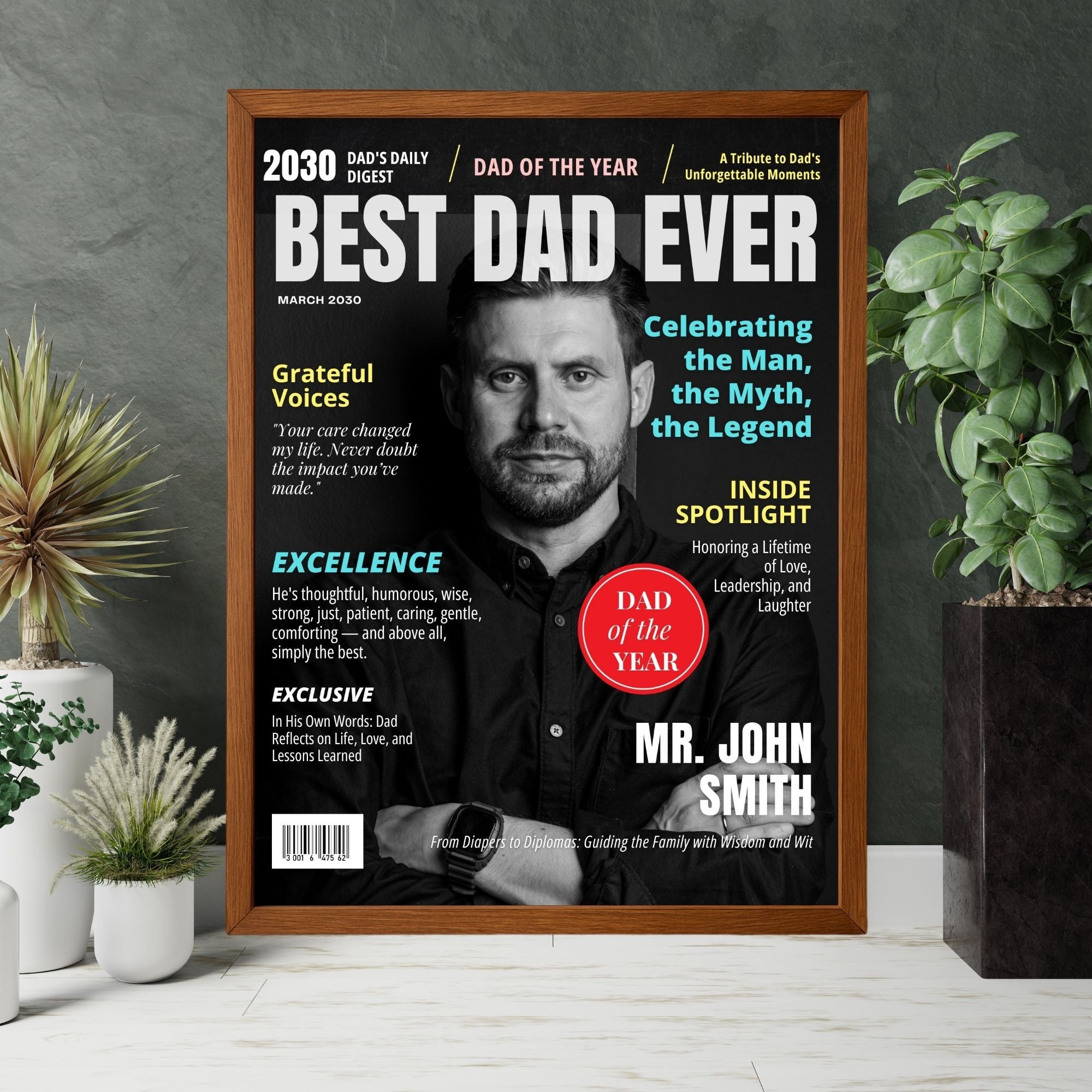 Custom Best Dad Ever Magazine Cover Poster
