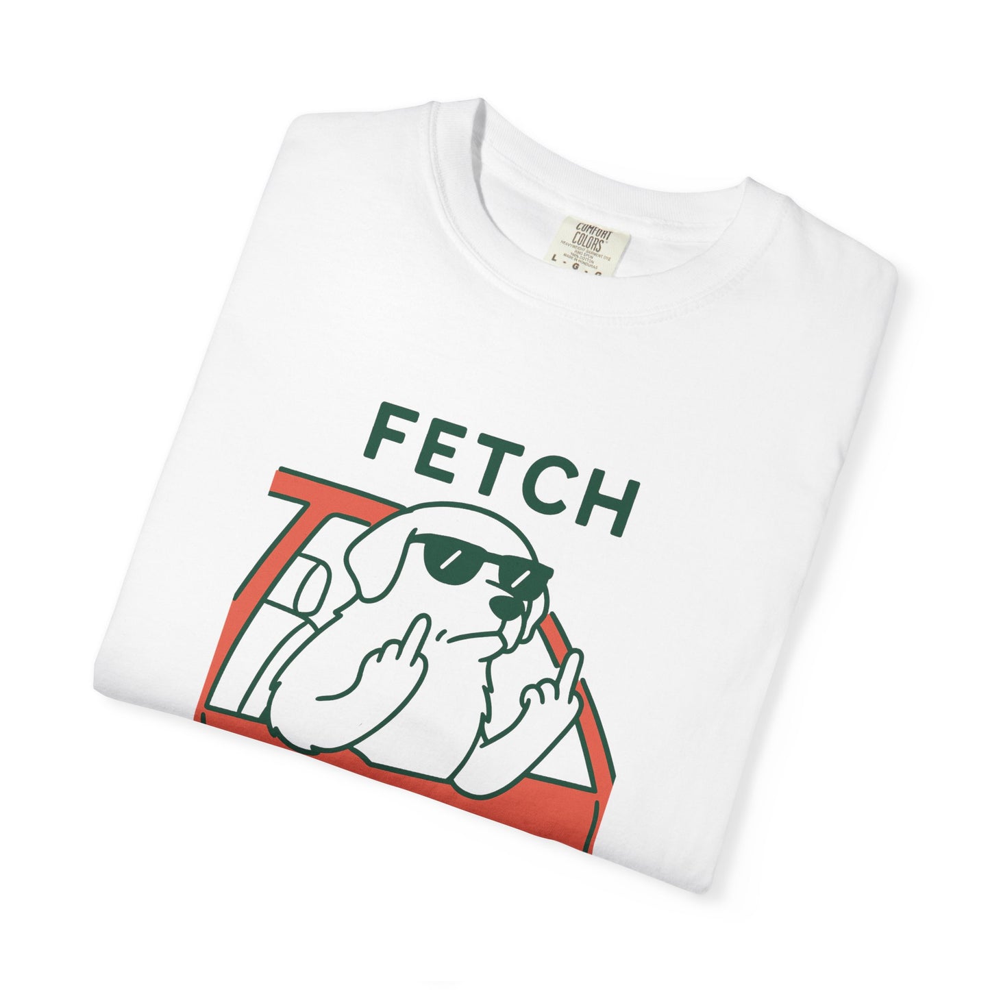 Fetch this funny dog Unisex Garment-Dyed T-Shirt - Casual Vintage Style for Everyday Wear