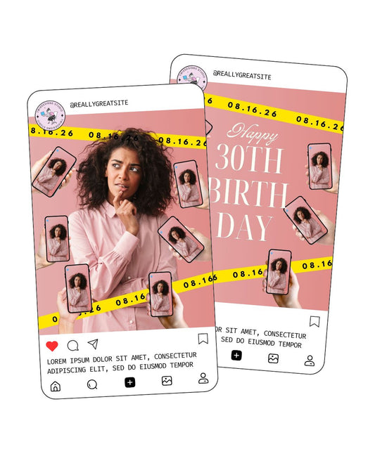 Photo Shuts Birthday Social Media Instagram Reels Post Editable Canva Template