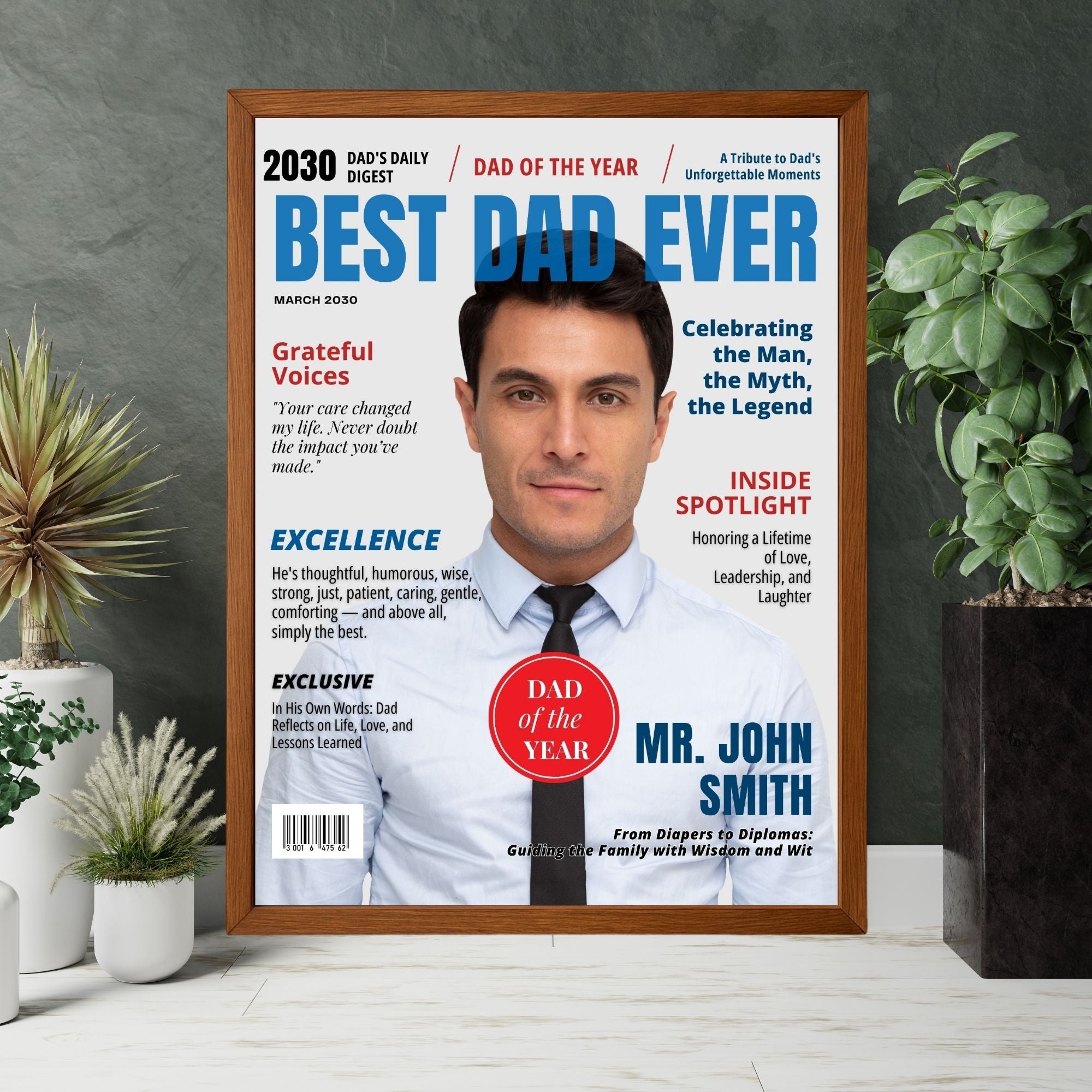 Custom Best Dad Ever Magazine Cover Poster