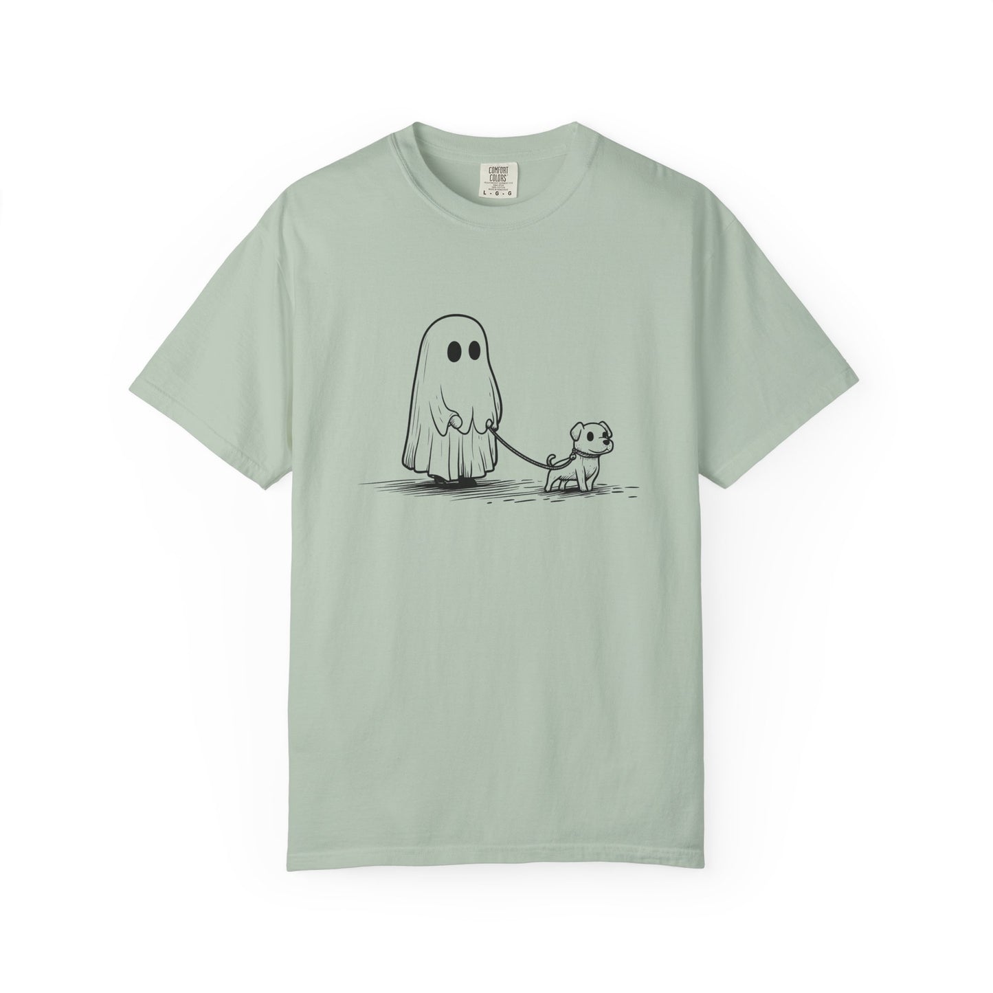 Ghost dog Halloween funny Unisex Garment-Dyed T-Shirt - Casual Vintage Style for Everyday Wear