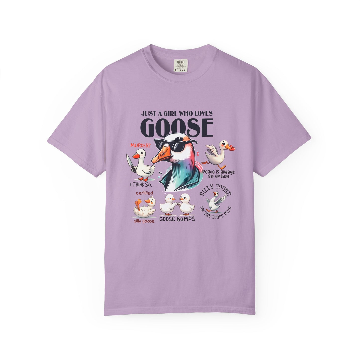 Just a girl who love goose Unisex Garment-Dyed T-Shirt - Casual Vintage Style for Everyday Wear