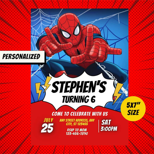 Spiderman Custom Birthday Invitation