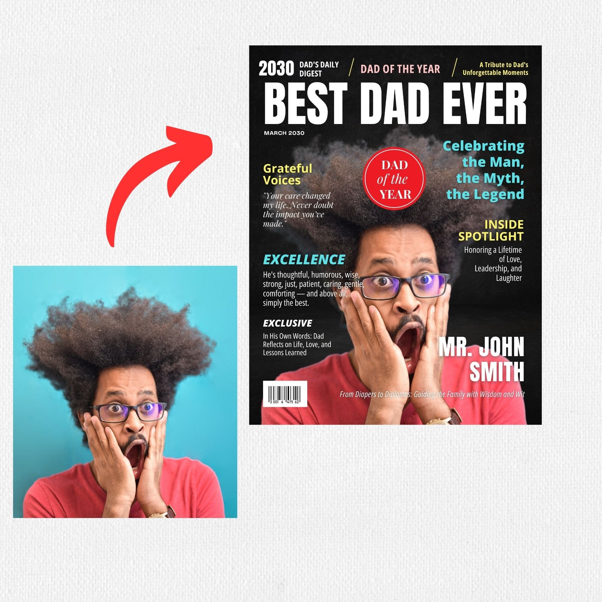 Custom Best Dad Ever Magazine Cover Poster