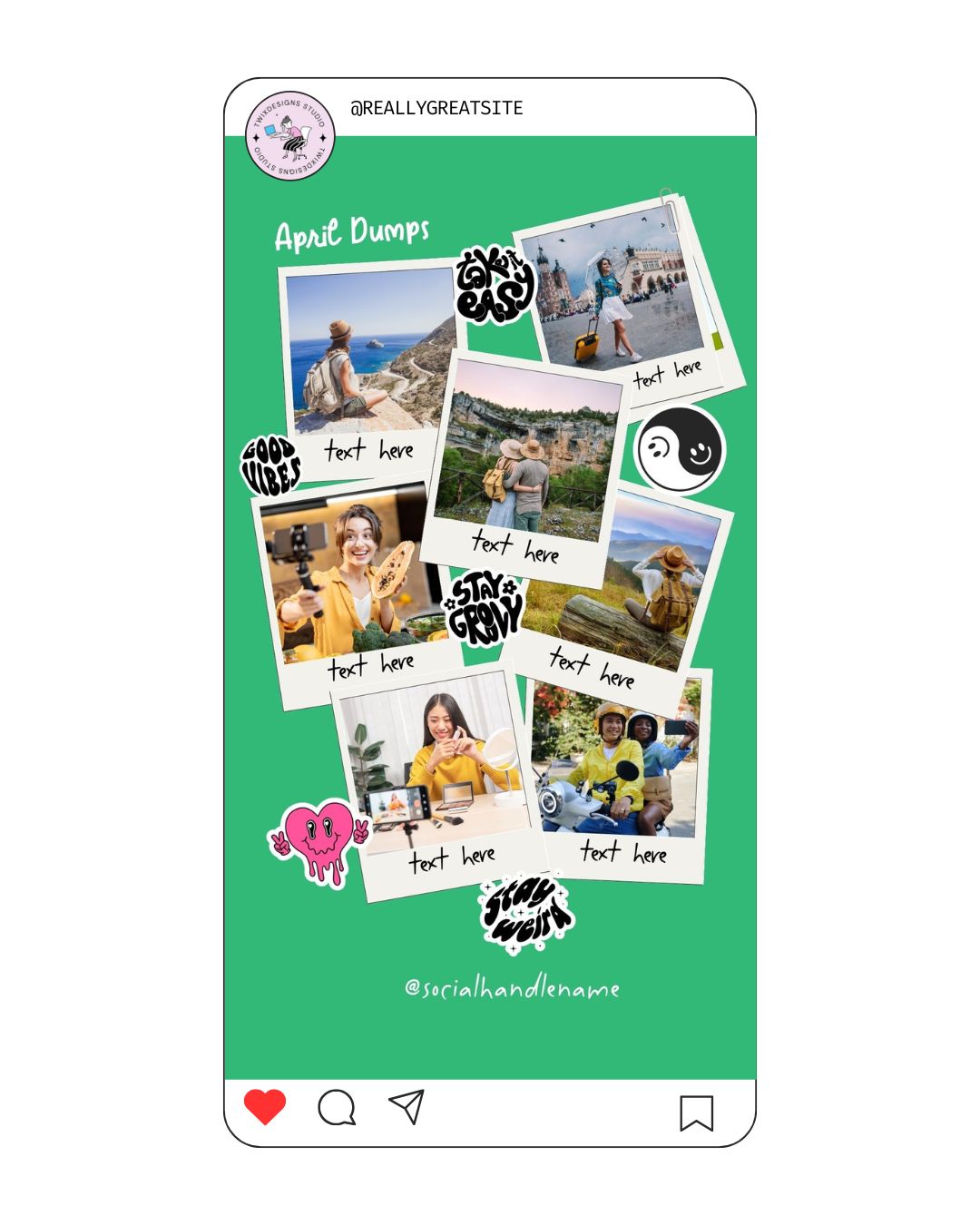 Monthly Dumps Social Media Instagram Reels Post Editable Canva Templates