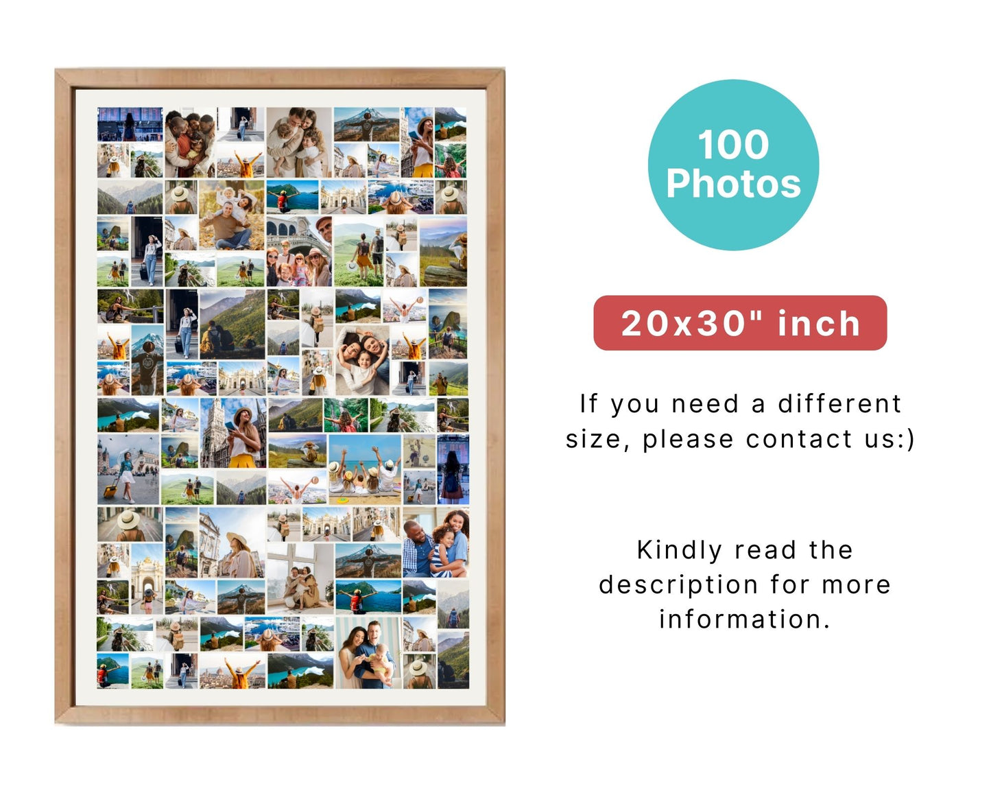 EDITABLE 100 Photo Collage, Welcome Sign, Poster Sign, Canva, DIGITAL