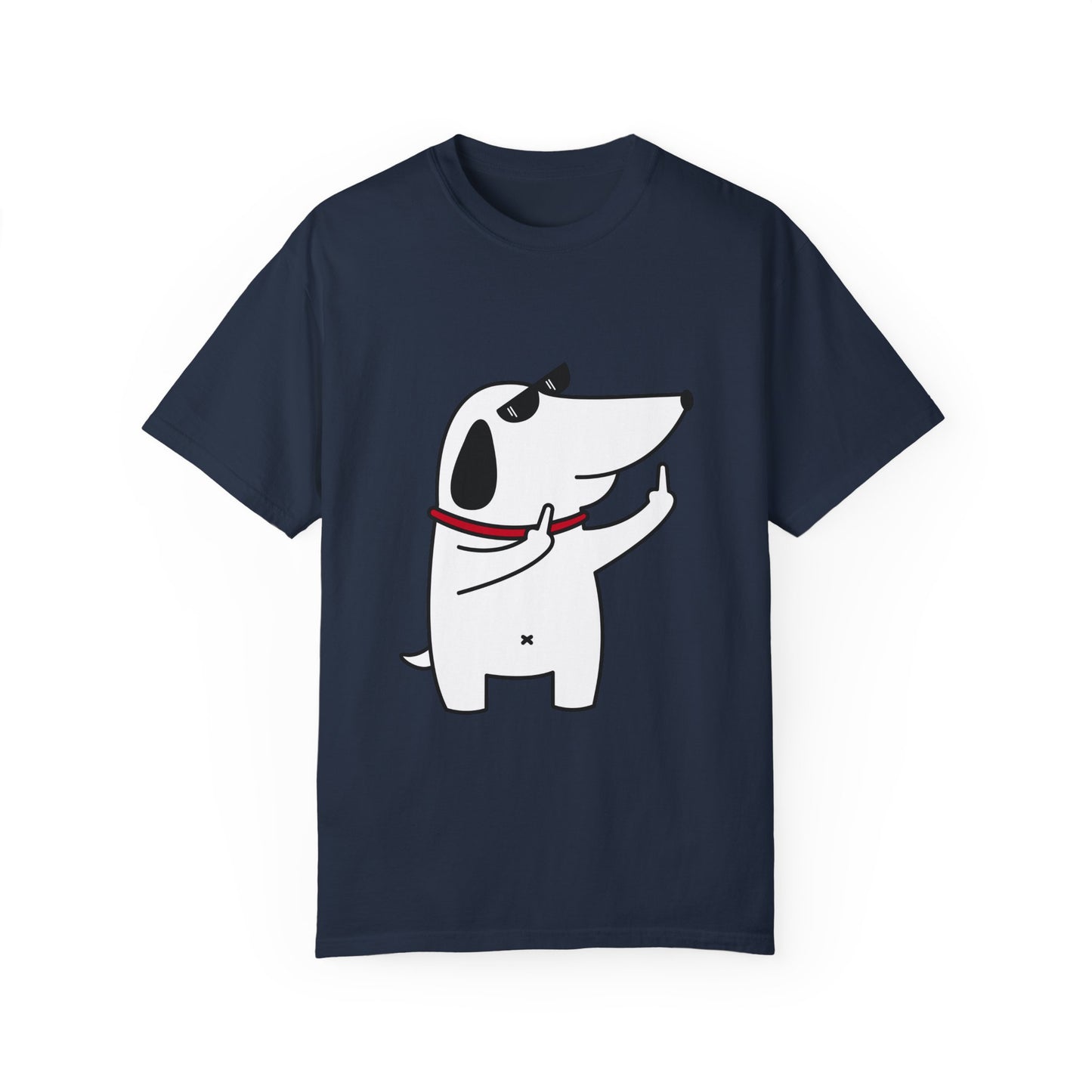 Dog Middle Finger Unisex Garment-Dyed T-Shirt - Casual Vintage Style for Everyday Wear