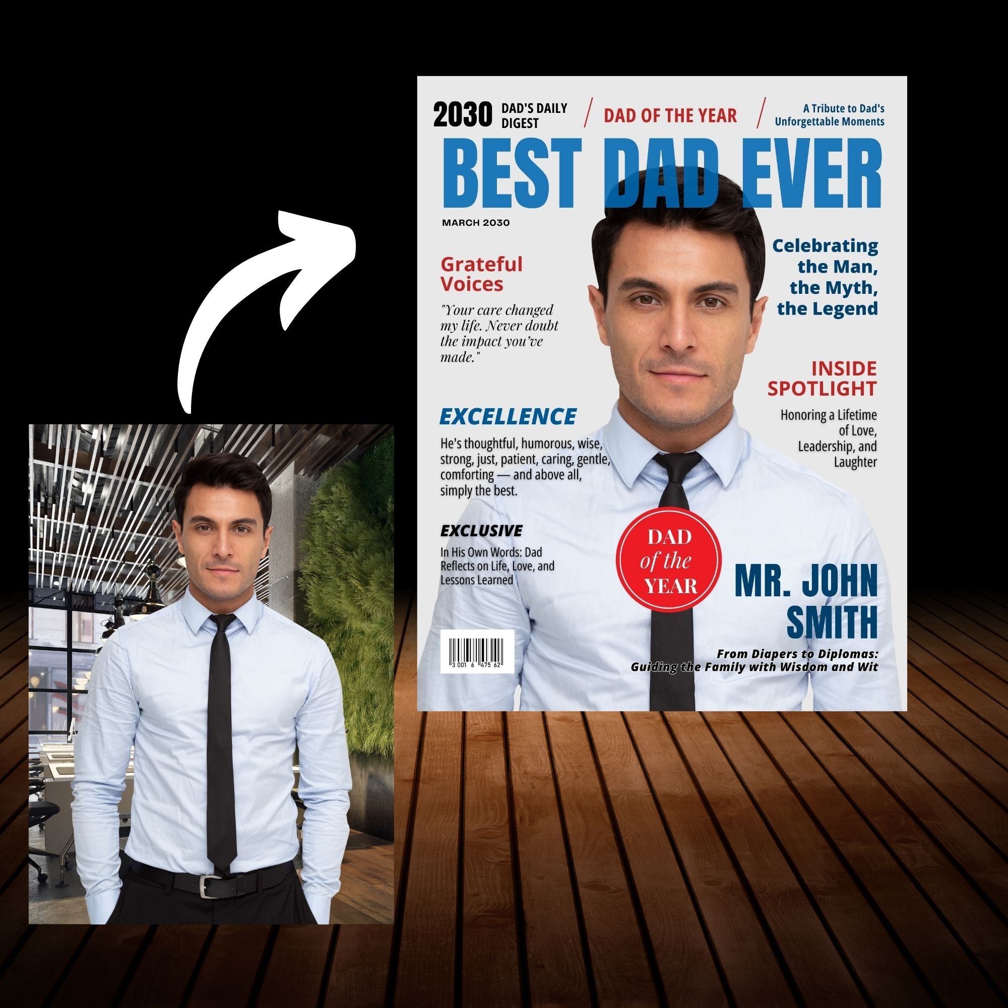 Custom Best Dad Ever Magazine Cover Poster