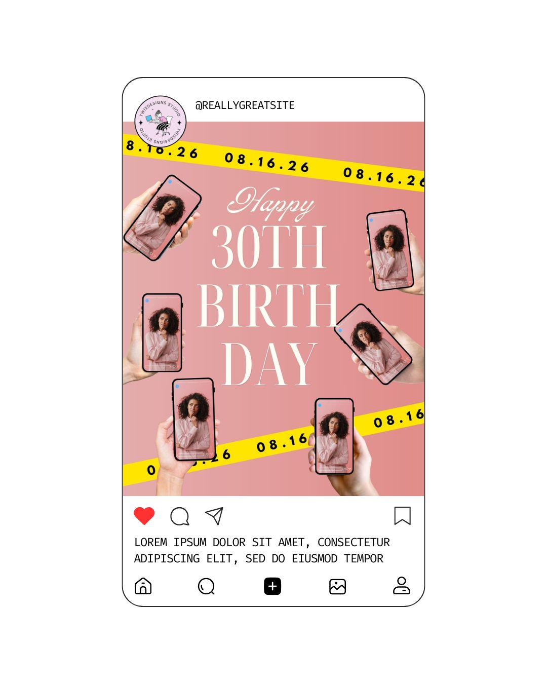 Photo Shuts Birthday Social Media Instagram Reels Post Editable Canva Template