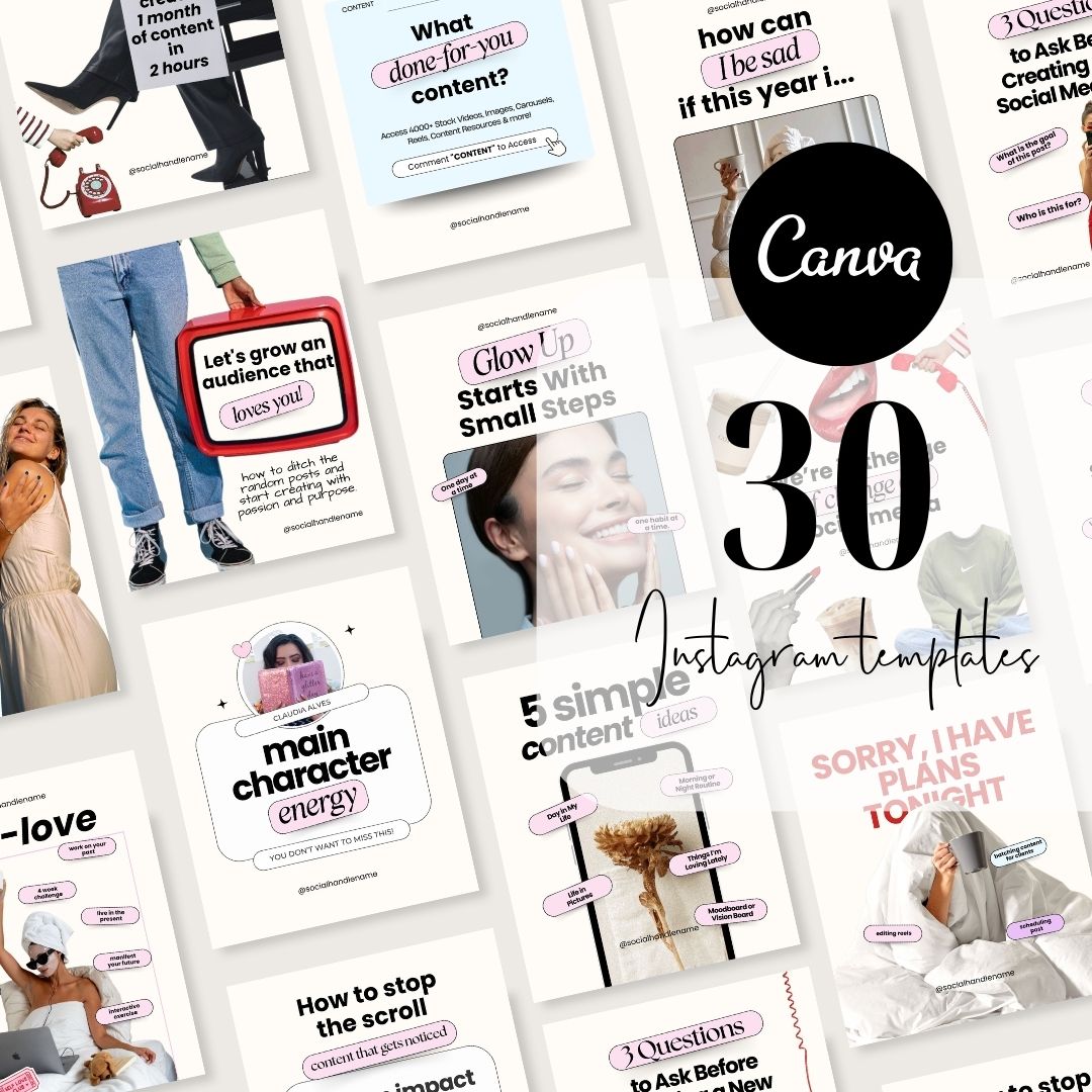 Girly Instagram Beige Aesthetic Trendy Post, Content Creator, IG Feed Social Canva