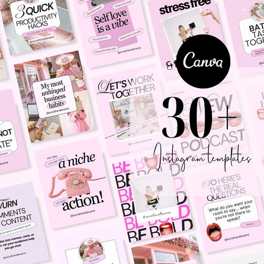 Branding Instagram Pink Aesthetic Trendy Post, Content Coach Business, IG Feed Social Canva 3
