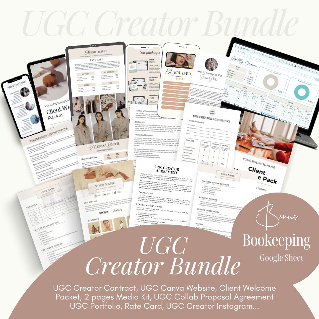 UGC Creator Guide Bundle Social Media Content Creation