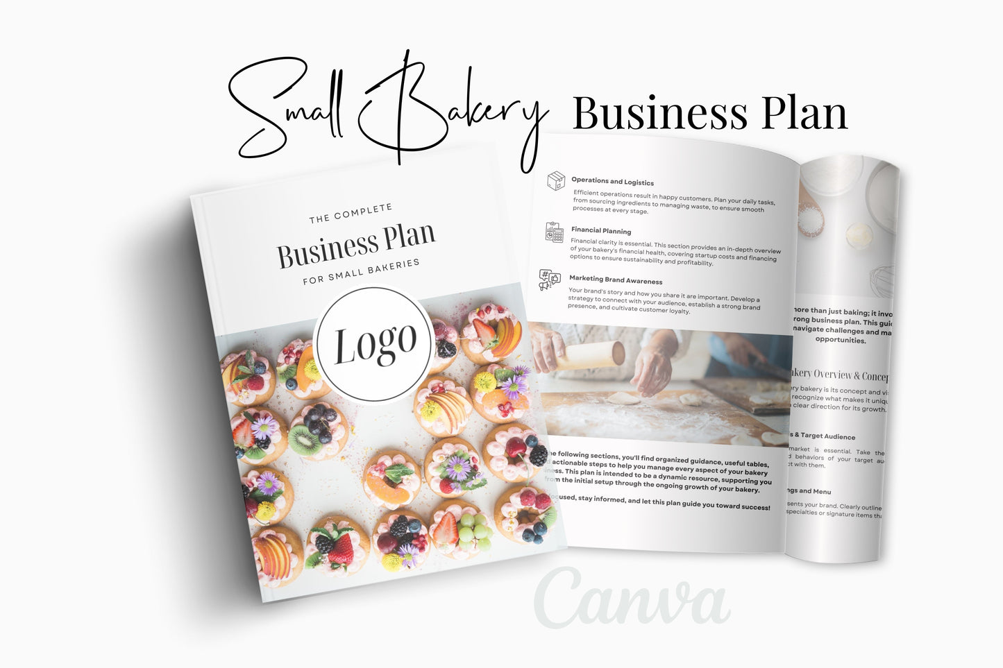 Small Bakery Business Plan Guide 2, Editable Business Plan Guide, Business Plan, Small Business Planner, Canva Templates