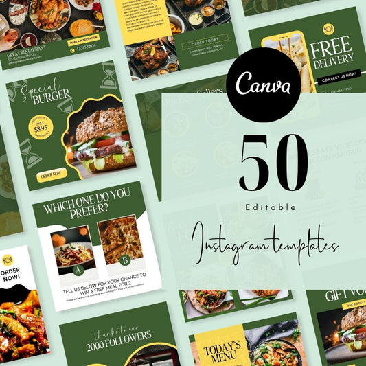 50 Food Service Green Theme Instagram Posts