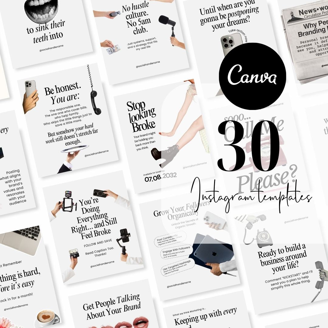 Branding Instagram Beige Aesthetic Trendy Post, Content Coach Business, IG Feed Social Canva