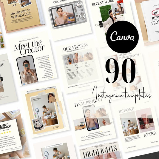 UGC Creator Instagram Templates, SMM, User Content Instagram Post, Marketing Digital Social Canva Theme