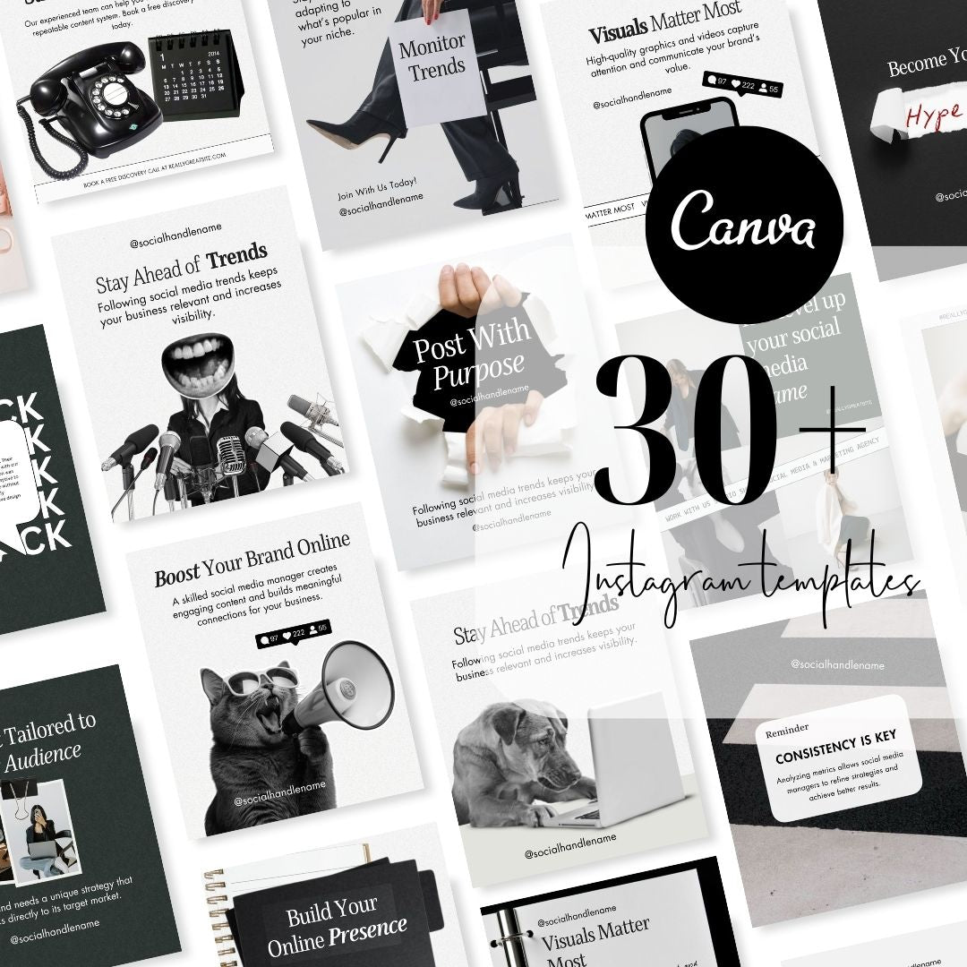 Social Media Manager Instagram Neutral Aesthetic Trendy Post, SMM IG Feed Social Canva