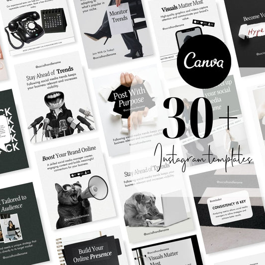 Social Media Manager Instagram Neutral Aesthetic Trendy Post, SMM IG Feed Social Canva