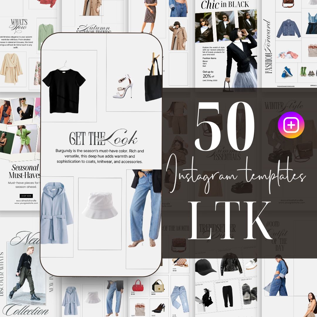 50 LTK Fashion Instagram Story Template 3, Social Media Template, Instagram Fashion Post, LTK Fashion Social Media, Editable Canva