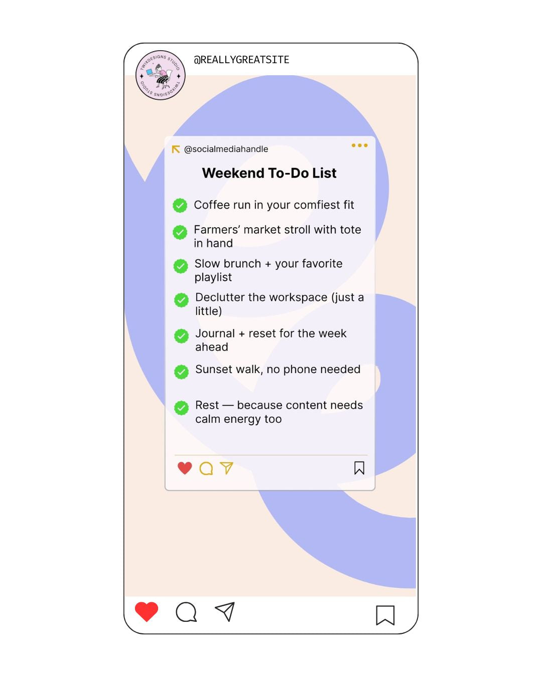 Weekend To Do List Social Media Instagram Reels Post Editable Canva Templates