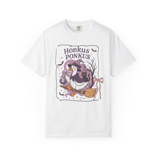 Honkus Ponkus Halloween Unisex Garment-Dyed T-Shirt - Casual Vintage Style for Everyday Wear