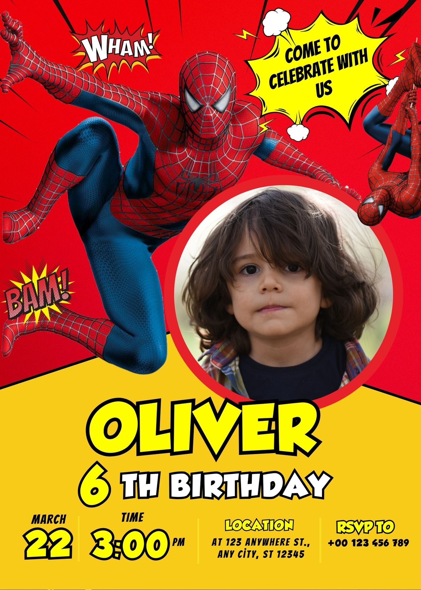 Spiderman Custom Birthday Invitation