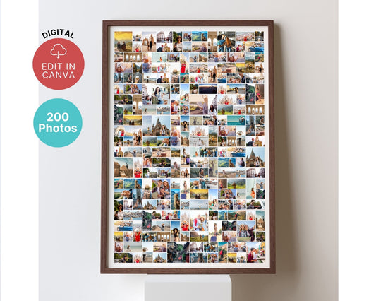 EDITABLE 200 Photo Collage, Welcome Sign, Poster Sign, Canva, DIGITAL