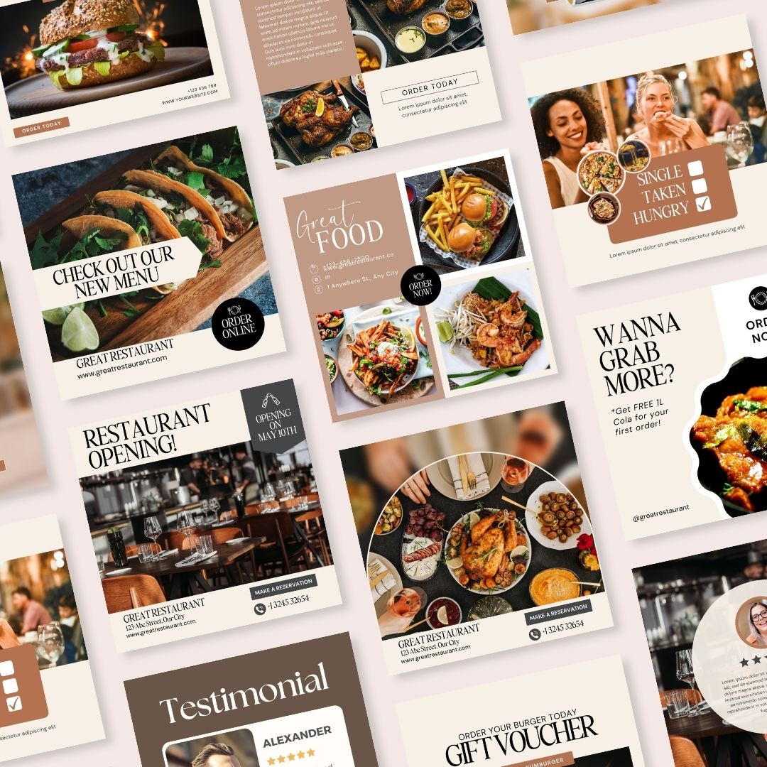 50 Food Service Beige Instagram Posts
