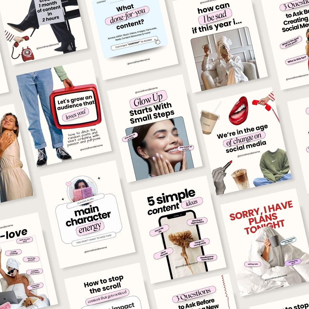 Girly Instagram Beige Aesthetic Trendy Post, Content Creator, IG Feed Social Canva