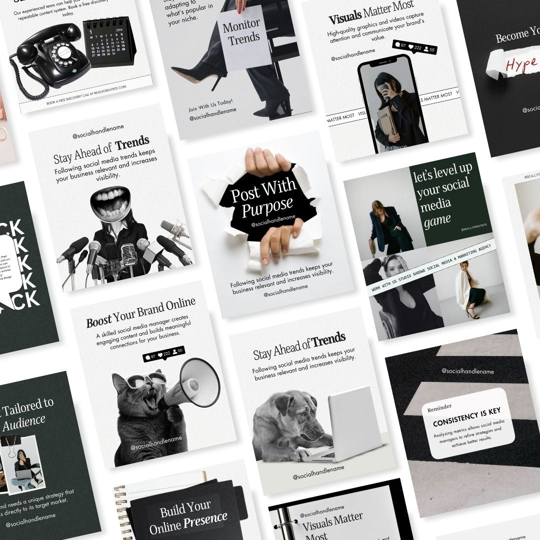 Social Media Manager Instagram Neutral Aesthetic Trendy Post, SMM IG Feed Social Canva