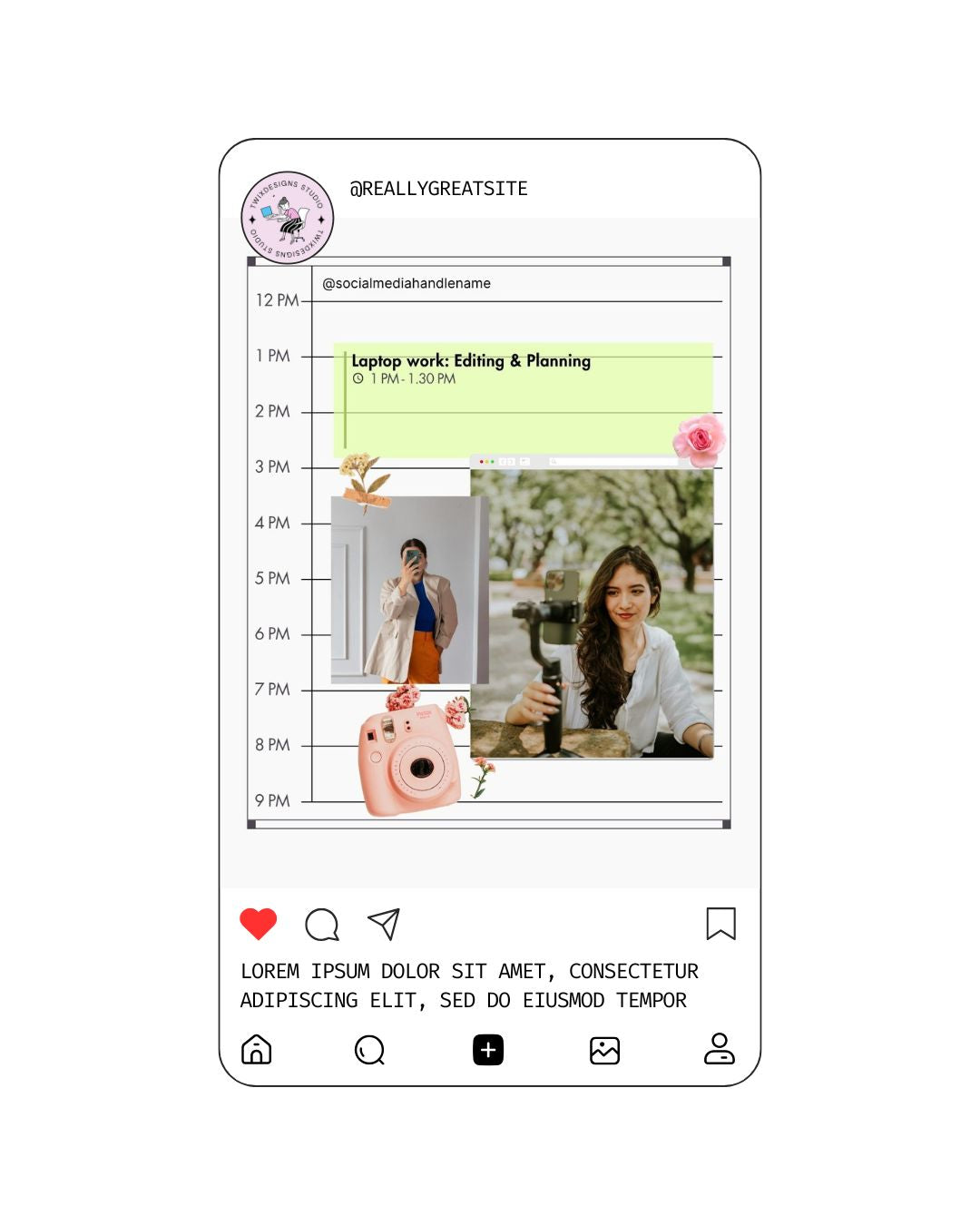 Plan Content Social Media Instagram Reels Post Editable Canva Template