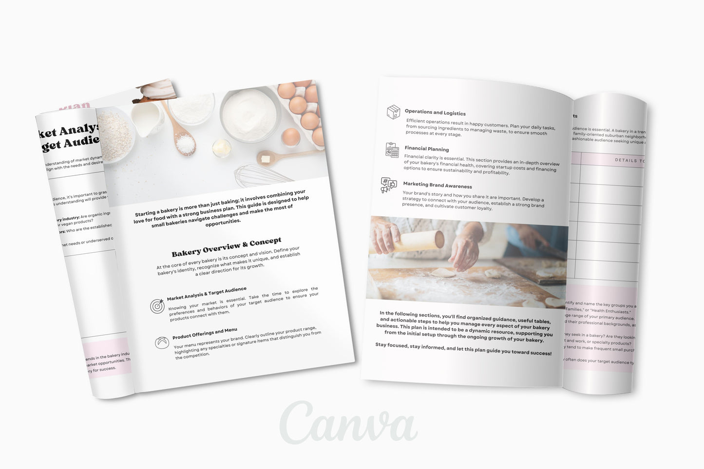 Small Bakery Business Plan Guide, Editable Business Plan Guide, Business Plan, Small Business Planner, Canva Templates