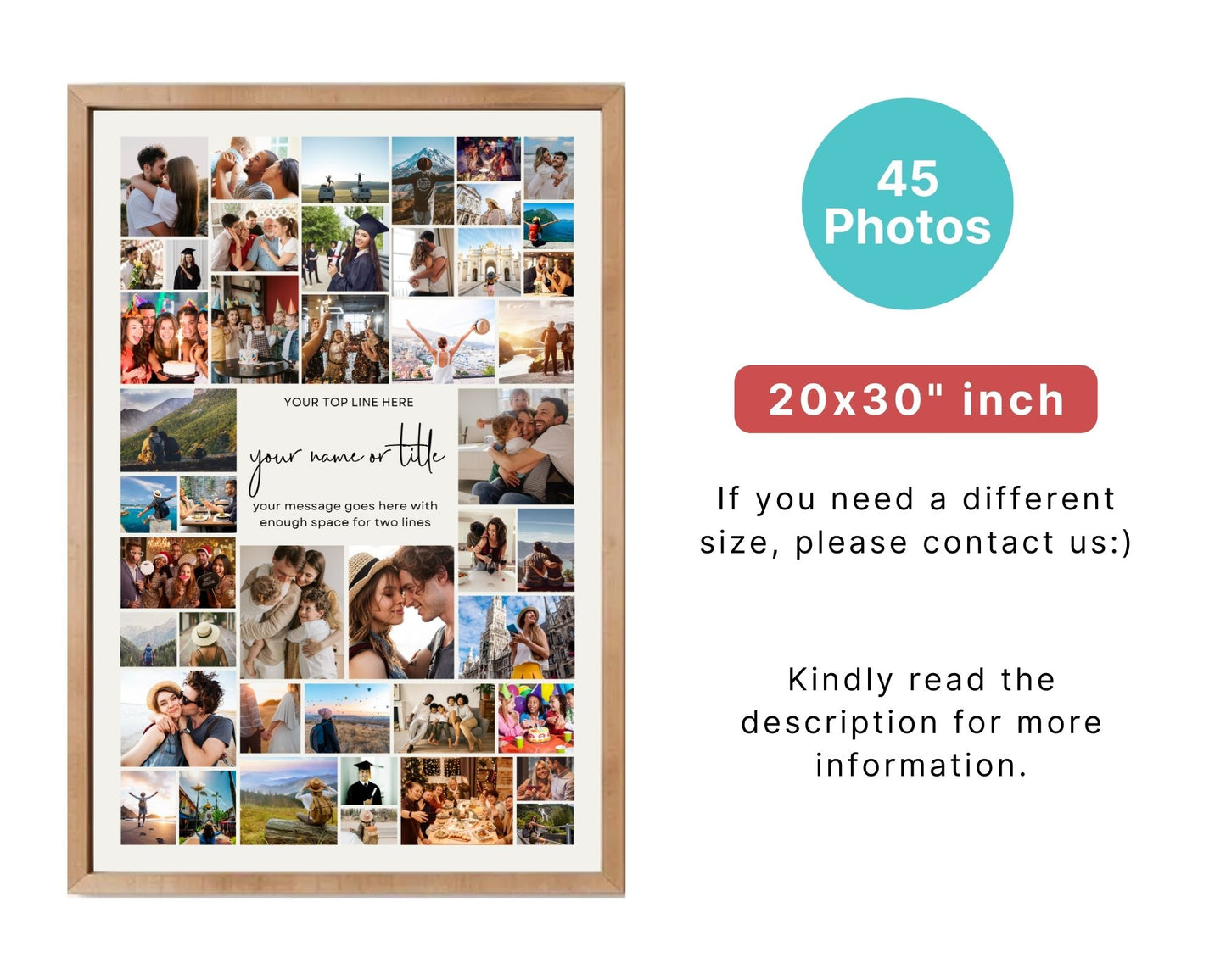 EDITABLE 45 Photo Collage, Welcome Sign, Poster Sign, Canva, DIGITAL