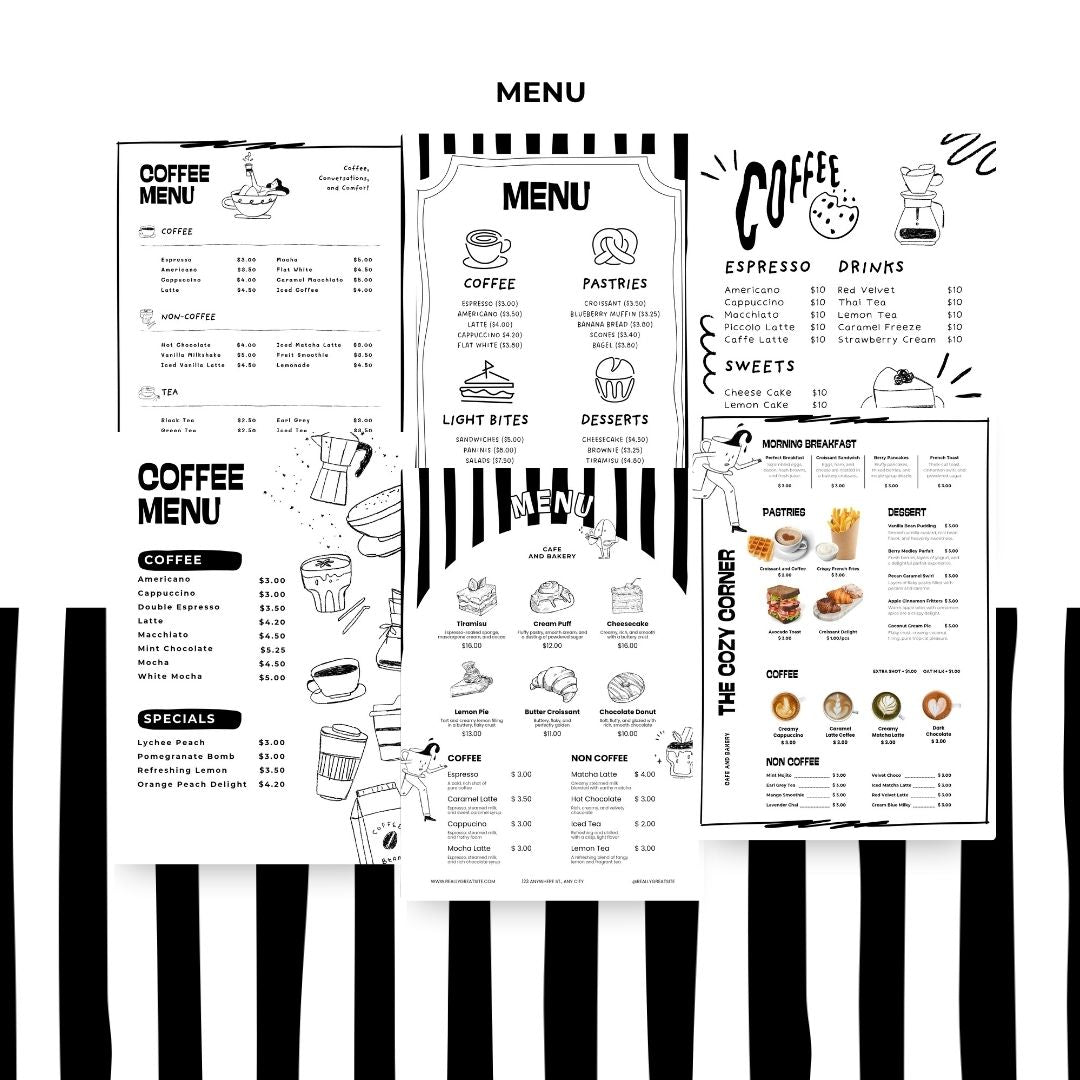 Branding Kit toonbite Editable Canva Templates Business Cards Marketing Posts Sweet 2d Cafe Cartoon Bakery Theme