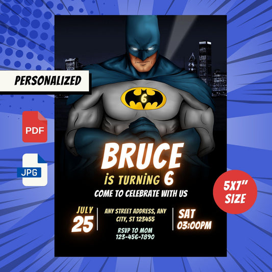 Batman Custom Birthday Invitation