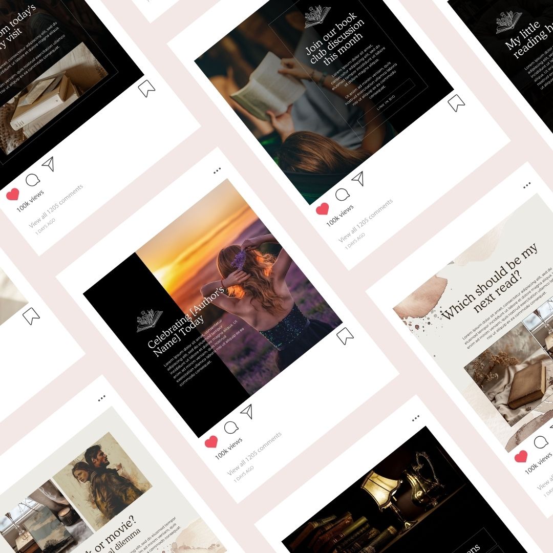 30 Bookstagram Instagram Post Editable Canva Template