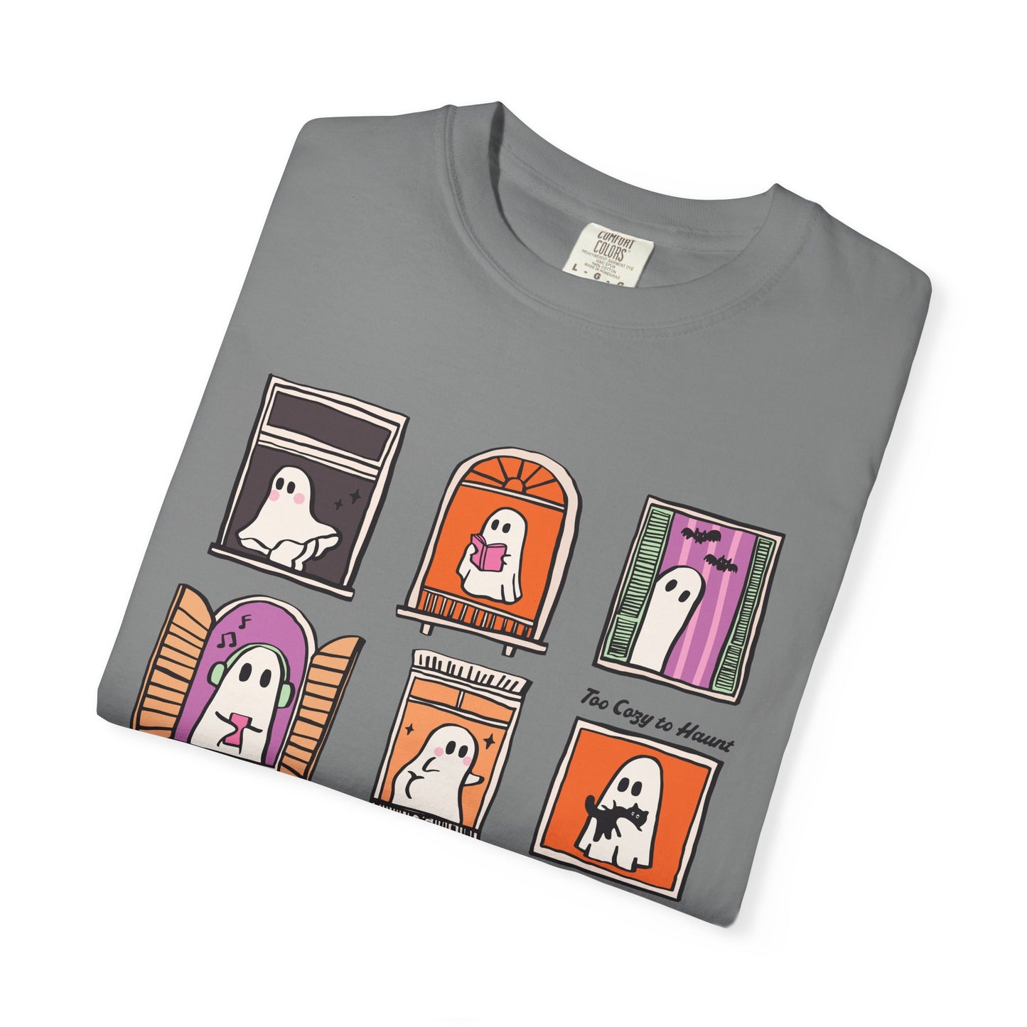 Cute Boos Halloween Unisex Garment-Dyed T-Shirt - Casual Vintage Style for Everyday Wear
