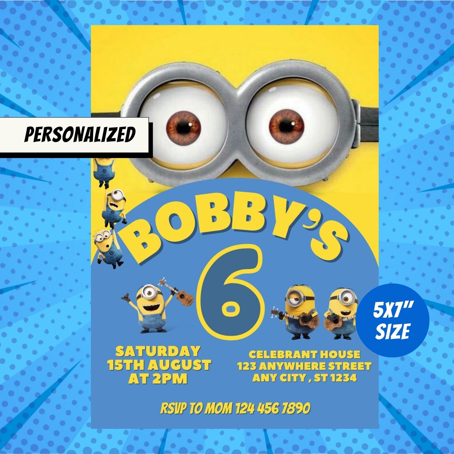 Yellow Minions Custom Birthday Invitation