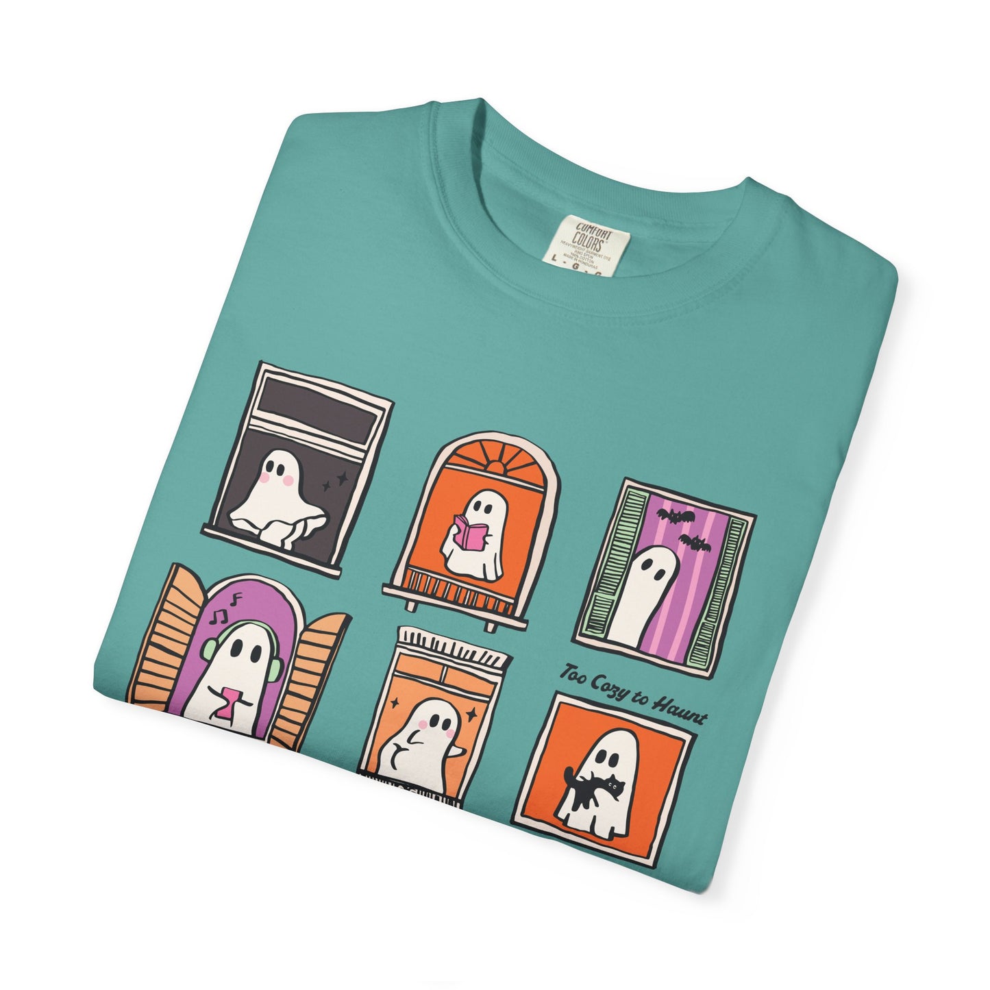 Cute Boos Halloween Unisex Garment-Dyed T-Shirt - Casual Vintage Style for Everyday Wear