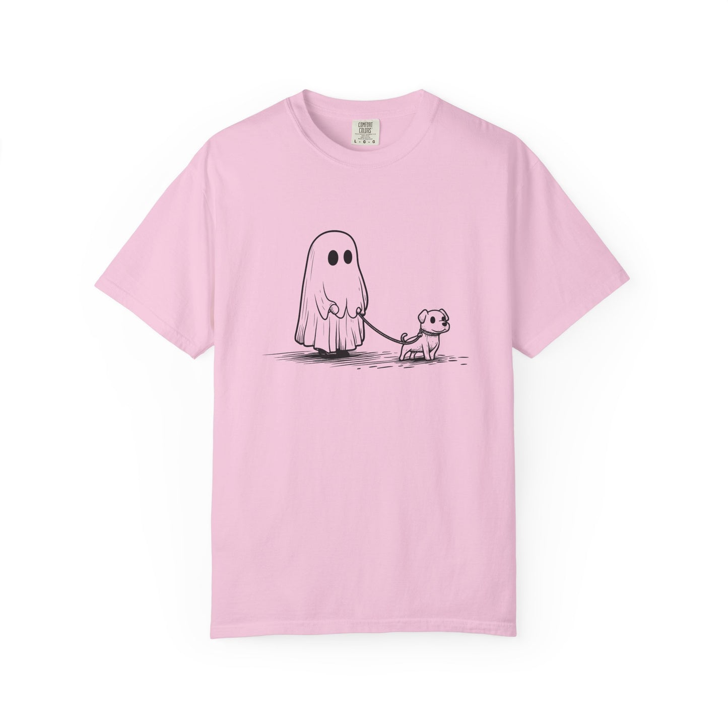 Ghost dog Halloween funny Unisex Garment-Dyed T-Shirt - Casual Vintage Style for Everyday Wear