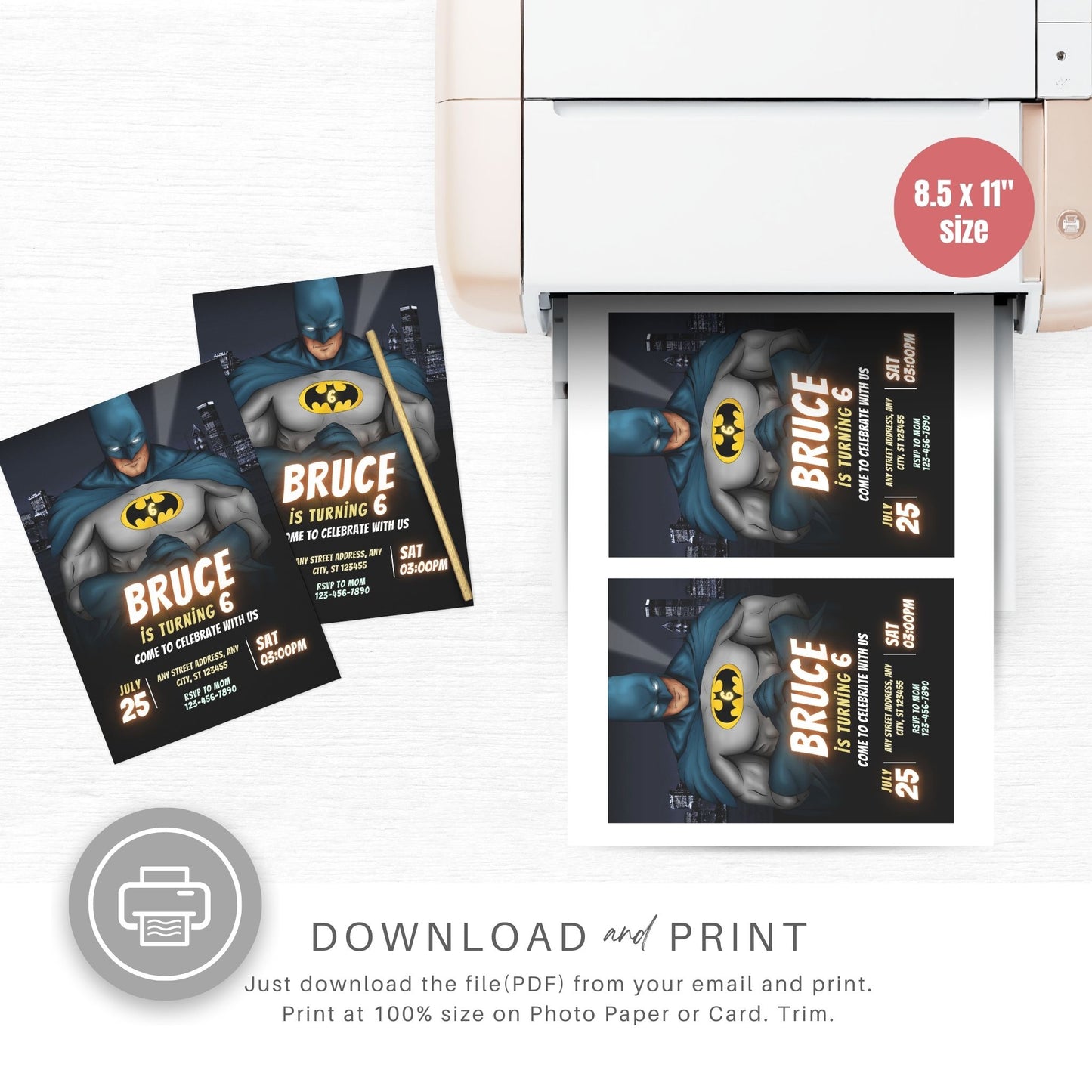 Batman Custom Birthday Invitation