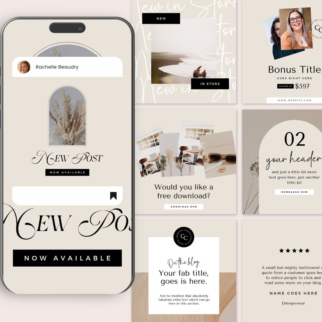 30 Product Social Instagram Posts Editable Canva Template