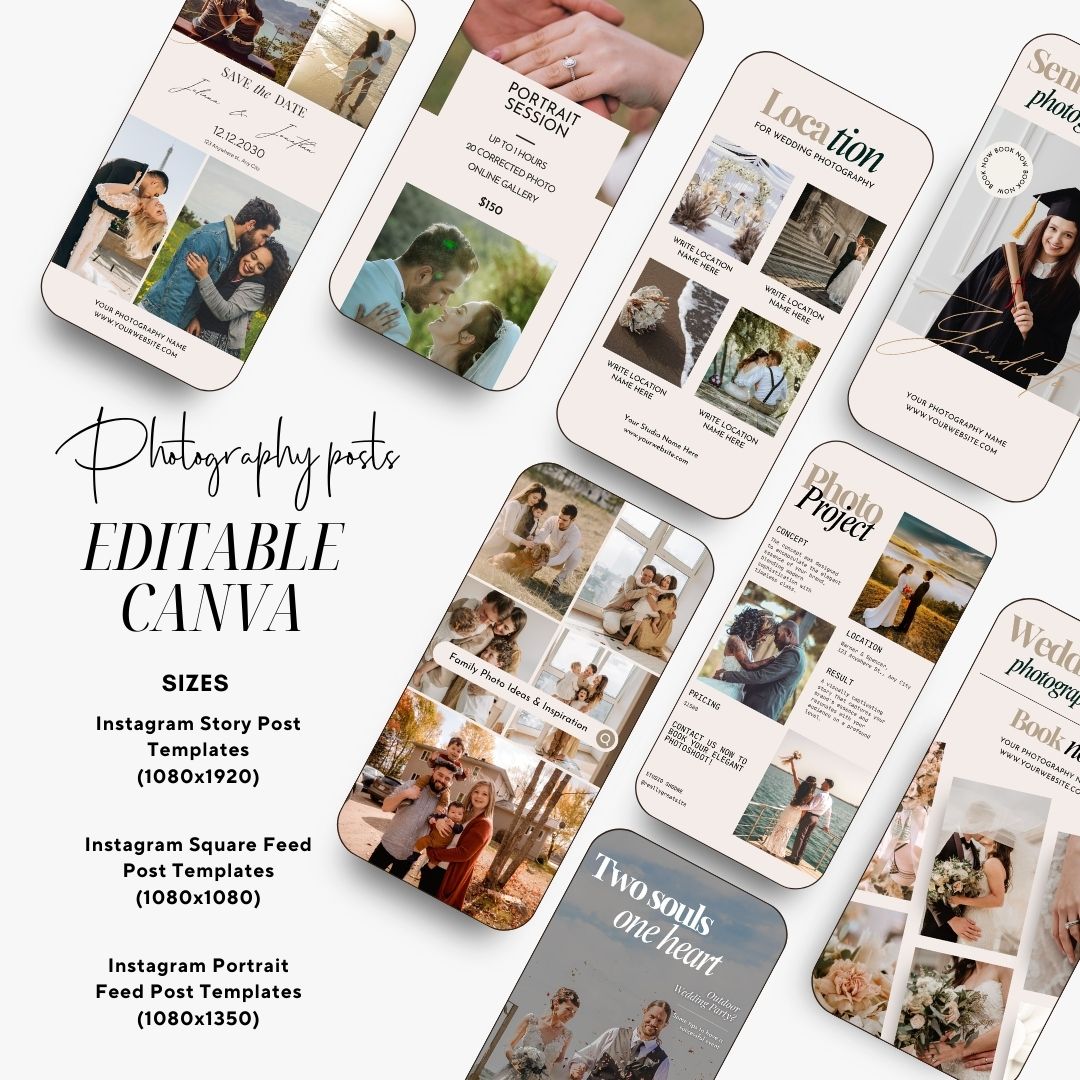 Photography Bundle Templates, Client Contract Template, Editable Photography Forms, Client Agreement, Business Card, Canva Template