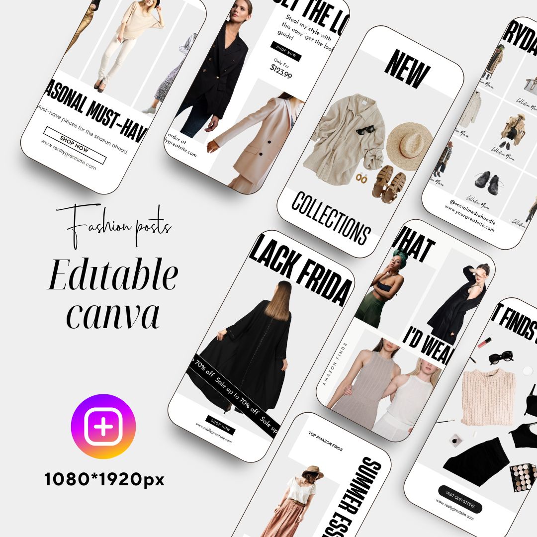 50 Editable LTK Fashion Template 2, Like To Know It Social Media Template, Canva Template