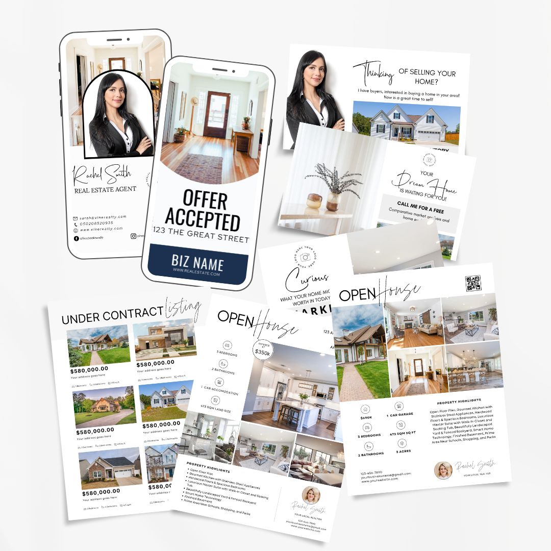 Real Estate Template Bundle, Canva Bundle, Canva Templates, Instagram Templates, Guide, Checklist and Newsletter, Realtor Templates